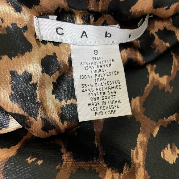 CABI Black and White Striped Fitted Blazer Leopard Print Lined - Picture 14 of 15